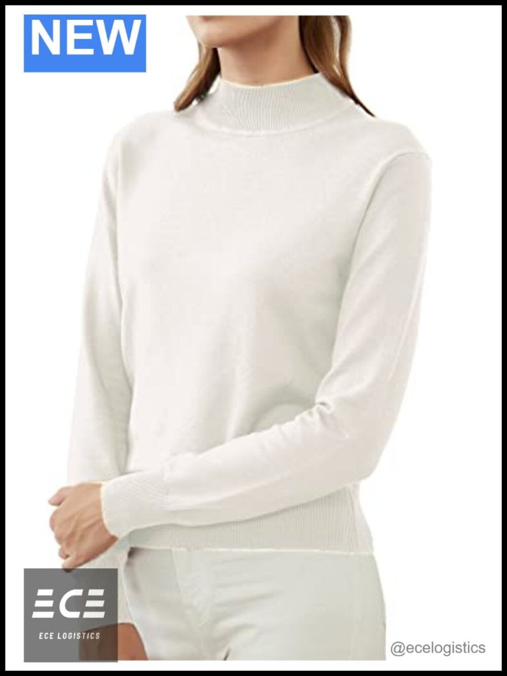Lightweight Mockneck Sweater Women Long Sleeve Pullover Knit Jumper Fall Winter